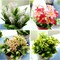 Set of 6 Potted Artificial Flowers – Faux Floral Spring Decor